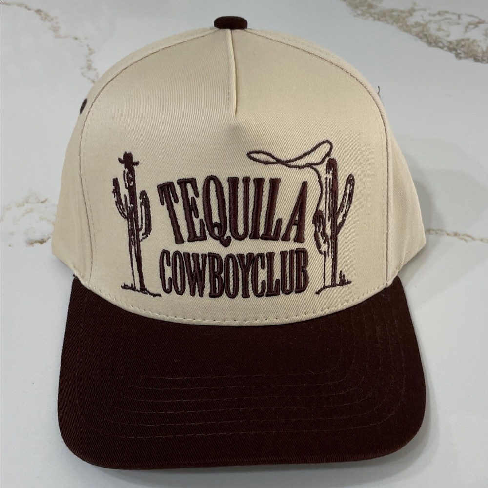 Tequila Cowboy Club tan & brown trucker Hat